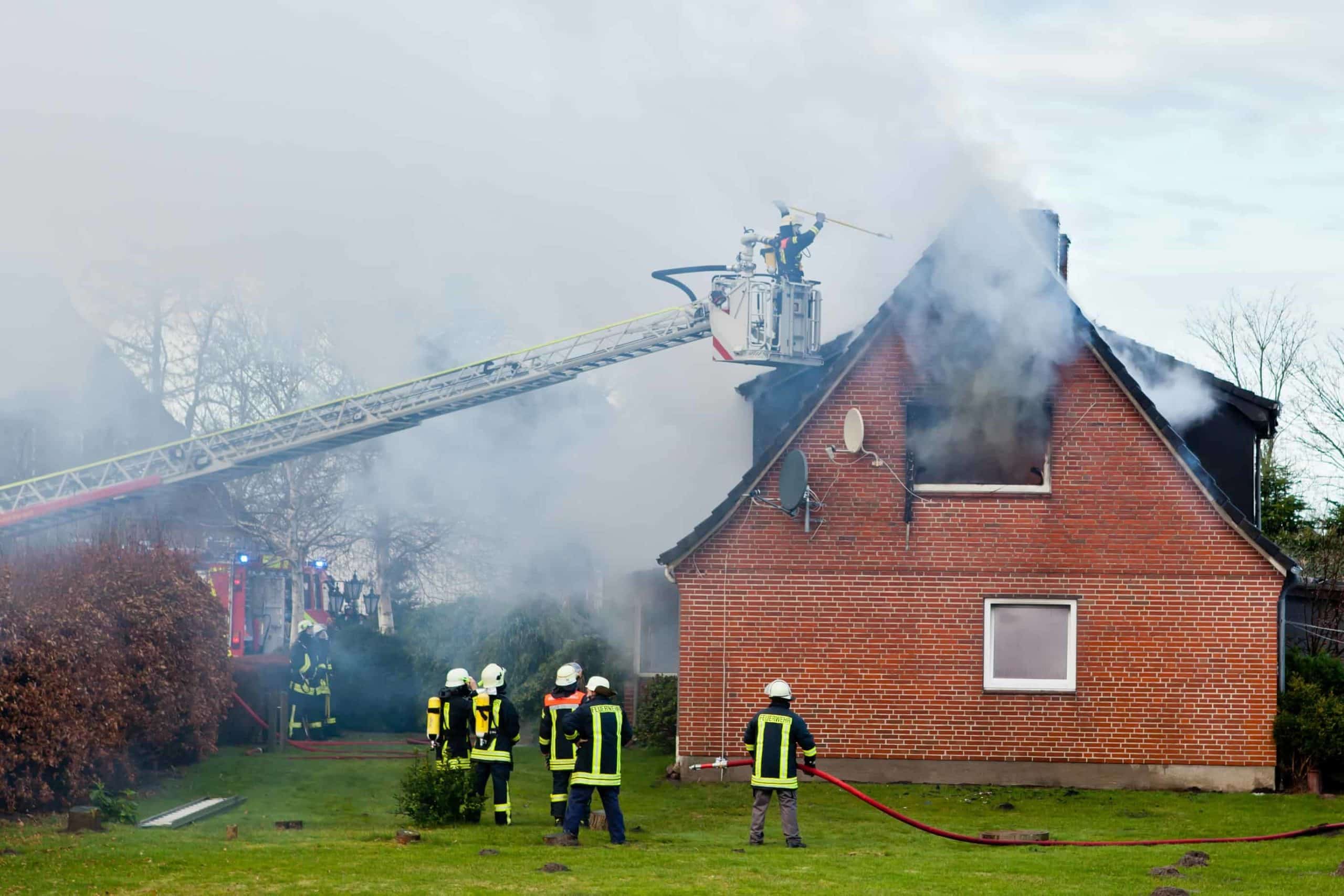 Fire damage affecting home interior requiring full restoration services