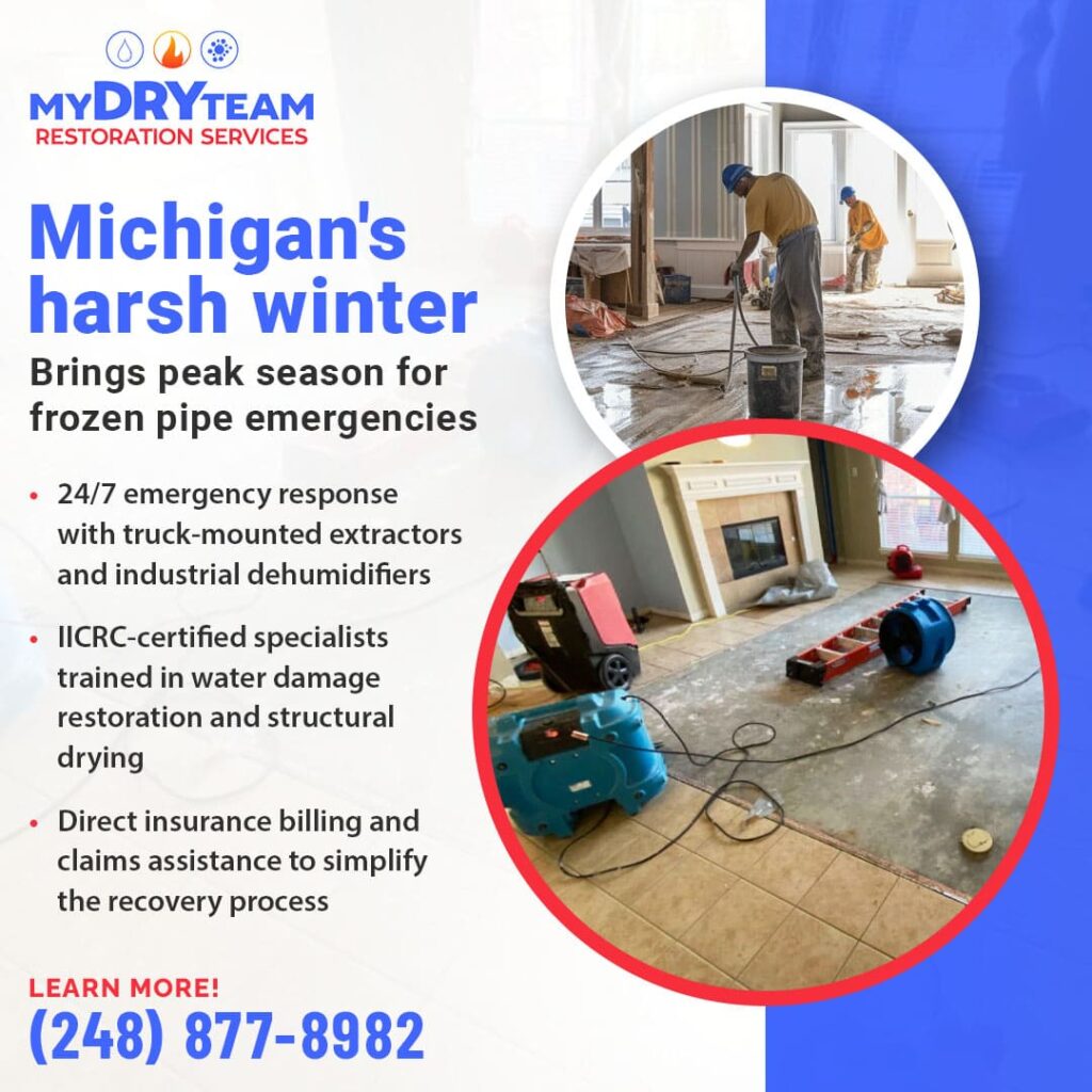 Winter water damage restoration services offered