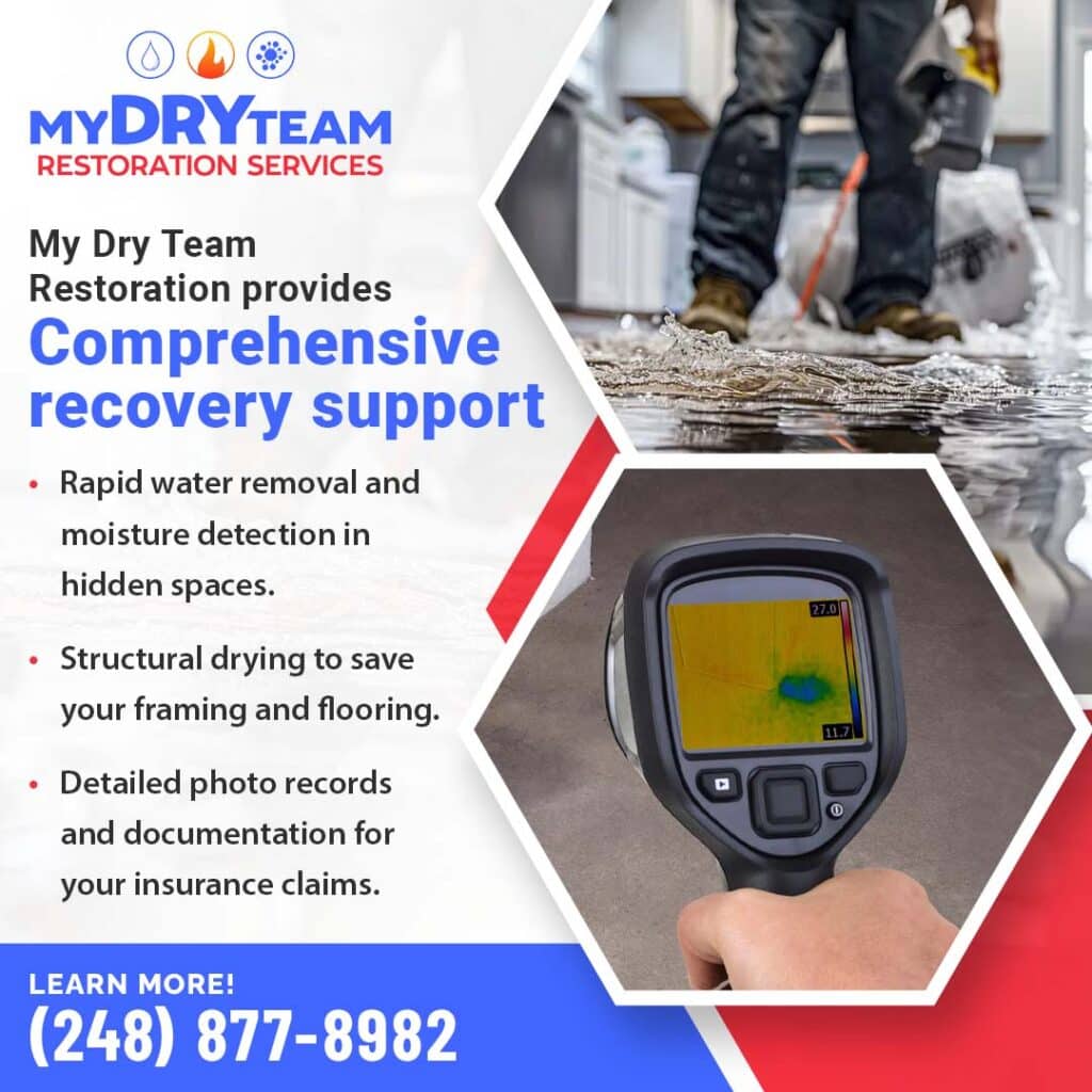 Comprehensive recovery support for water damage